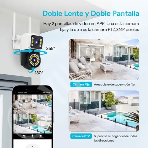 Cámara de seguridad y vigilancia doble